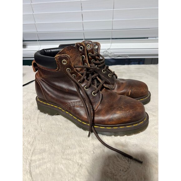 Dr. Martens Brown Leather Lace-Up Ankle Boots Mens Size 9 US - Picture 1 of 11